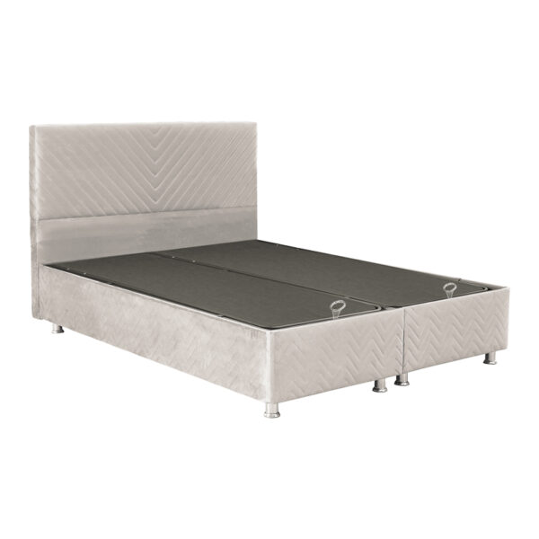 Κρεβάτι Rizko  διπλό με αποθηκευτικό χώρο κρεμ 160x200εκ
