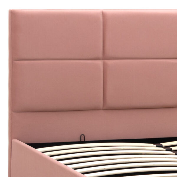 Κρεβάτι Kingston  βελούδινο με αποθηκευτικό χώρο χρώμα melon pink 160x200εκ.