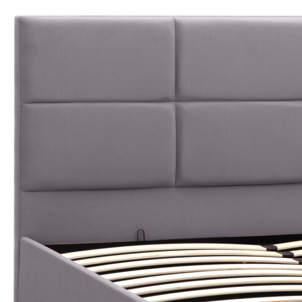 Κρεβάτι Kingston  βελούδινο με αποθηκευτικό χώρο χρώμα γκρι 160x200εκ.