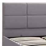 Κρεβάτι Kingston  βελούδινο με αποθηκευτικό χώρο χρώμα γκρι 150x200εκ.