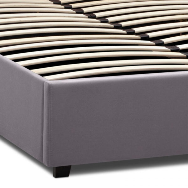 Κρεβάτι Kingston  βελούδινο χρώμα γκρι 150x200εκ.