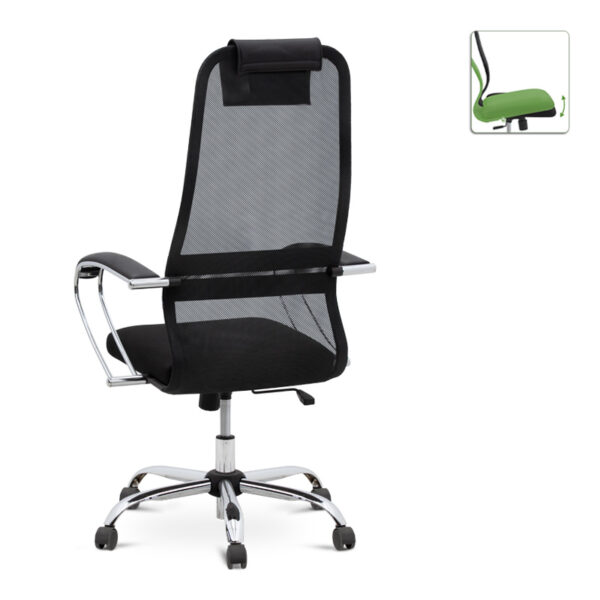 Καρέκλα γραφείου Lord  με ύφασμα Mesh χρώμα μαύρο 66,5x70x123/133εκ.