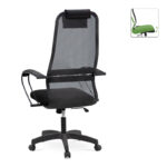 Καρέκλα γραφείου Prince  με ύφασμα Mesh χρώμα γκρι - μαύρο 66,5x70x123/133εκ.