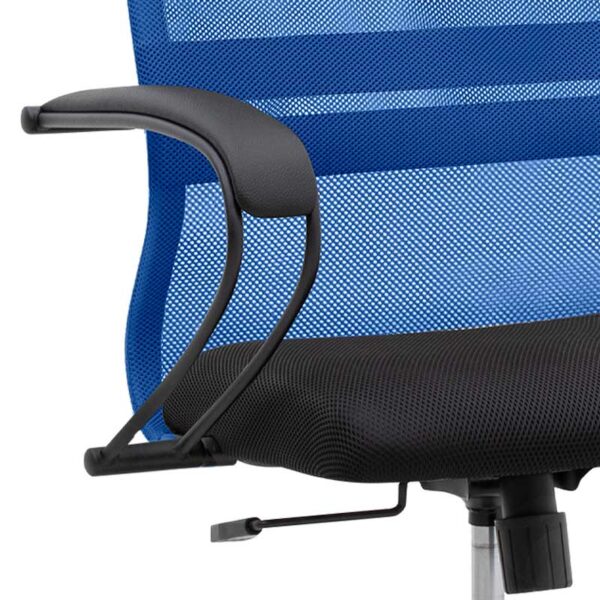 Καρέκλα γραφείου Prince  με ύφασμα Mesh χρώμα μπλε - μαύρο 66,5x70x123/133εκ.