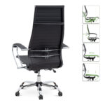 Καρέκλα γραφείου εργονομική Francy  από τεχνόδερμα χρώμα μαύρο 66,5x70x118/130εκ.