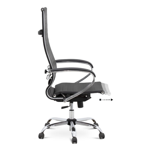 Καρέκλα γραφείου εργονομική Francy  από τεχνόδερμα χρώμα μαύρο 66,5x70x118/130εκ.