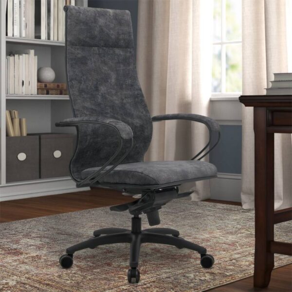 Καρέκλα γραφείου Lux  εργονομική με ύφασμα velour χρώμα marble γκρι 70x70x124/134εκ.