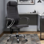 Καρέκλα γραφείου εργονομική Cannon  τεχνόδερμα χρώμα μαύρο 66x63x123/133εκ.