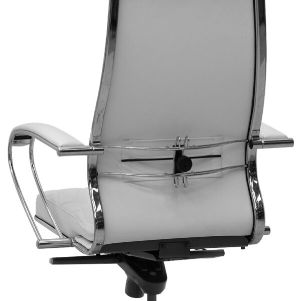 Καρέκλα γραφείου εργονομική Samurai-9  από τεχνόδερμα σε λευκό 70x70x120/130εκ.