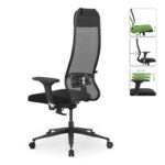 Καρέκλα γραφείου B1-111D  εργονομική με διπλό ύφασμα Mesh χρώμα μαύρο 65x70x118/132εκ.