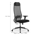 Καρέκλα γραφείου B1-111D  εργονομική με διπλό ύφασμα Mesh χρώμα μαύρο 65x70x118/132εκ.