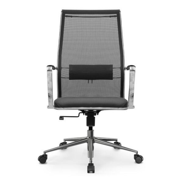 Καρέκλα γραφείου B2-163K  εργονομική με ύφασμα Mesh και τεχνόδερμα χρώμα μαύρο 58x70x103/117εκ.