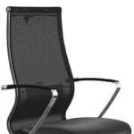 Καρέκλα γραφείου B2-163K  εργονομική με ύφασμα Mesh και τεχνόδερμα χρώμα μαύρο 58x70x103/117εκ.