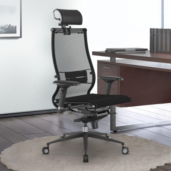 Καρέκλα γραφείου Samurai L2-9D  εργονομική με ύφασμα TS Mesh χρώμα μαύρο 69x70x125/135εκ.
