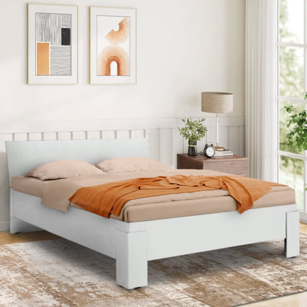 Κρεβάτι Robin  από μελαμίνη χρώμα λευκό 160x200εκ.