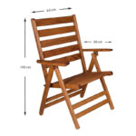 Καρέκλα πτυσσόμενη Klara  από ξύλο οξιάς σε χρώμα κερασί εμποτισμού 63x60x100εκ.