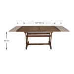 Τραπέζι επεκτεινόμενο Klara  από ξύλο οξιάς σε χρώμα καρυδί εμποτισμού 120+40x80x71εκ.