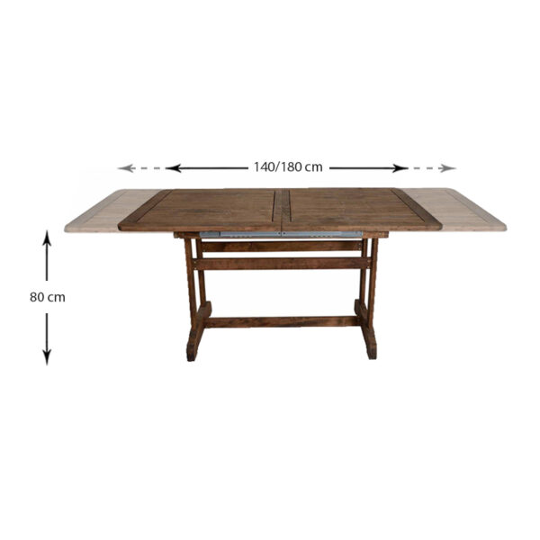 Τραπέζι επεκτεινόμενο Klara  από ξύλο οξιάς σε χρώμα καρυδί εμποτισμού 140+40x80x71εκ.