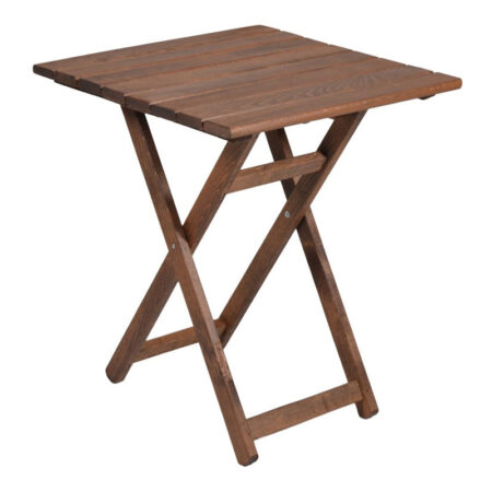 Τραπέζι πτυσσόμενο Klara  από ξύλο οξιάς σε χρώμα καρυδί εμποτισμού 60x60x71εκ.