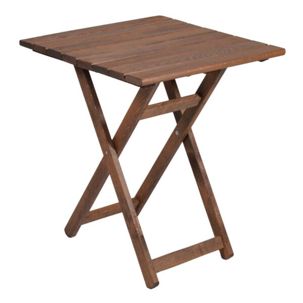 Τραπέζι πτυσσόμενο Klara  από ξύλο οξιάς σε χρώμα καρυδί εμποτισμού 70x70x71εκ.