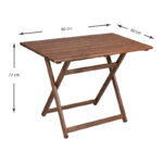 Τραπέζι πτυσσόμενο Klara  από ξύλο οξιάς σε χρώμα καρυδί εμποτισμού 80x60x72εκ.