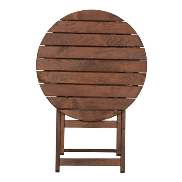 Τραπέζι πτυσσόμενο Klara  από ξύλο οξιάς σε χρώμα καρυδί εμποτισμού Ø80x71εκ. 
