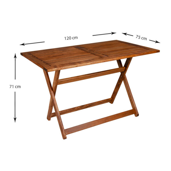 Τραπέζι πτυσσόμενο Klara  από ξύλο οξιάς σε χρώμα κερασί εμποτισμού 120x75x71εκ.