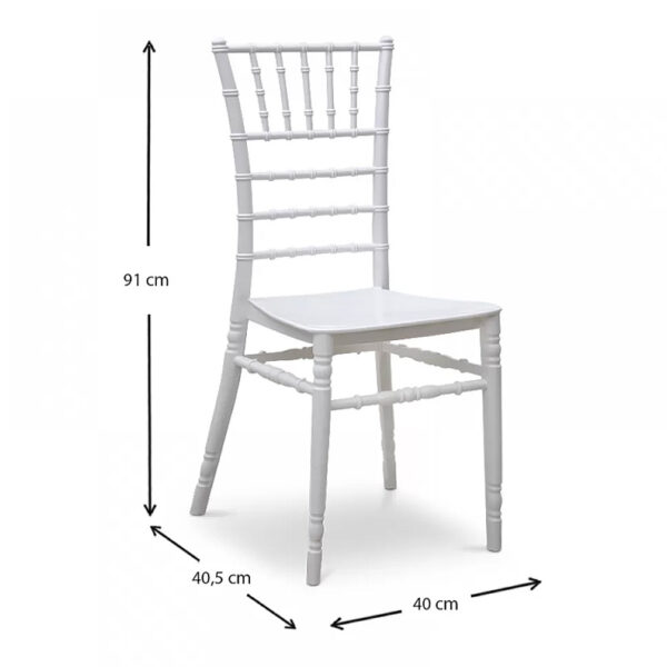 Καρέκλα catering Tiffany  πολυπροπυλενίου χρώμα λευκό 40x40,5x91εκ.