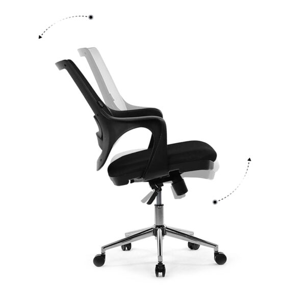 Καρέκλα εργασίας Skagen Metal  υφασμάτινη χρώμα μαύρο 58x59x97εκ.