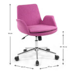 Καρέκλα εργασίας Maxim Up  υφασμάτινη χρώμα ροζ 65x60x90εκ.