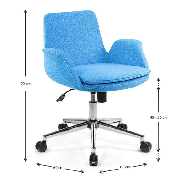 Καρέκλα εργασίας Maxim Up  υφασμάτινη χρώμα γαλάζιο 65x60x90εκ.
