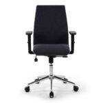 Καρέκλα εργασίας Finn  υφασμάτινη χρώμα μαύρο - γκρι 61x55x105-113εκ.