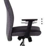 Καρέκλα εργασίας Finn  υφασμάτινη χρώμα μαύρο - γκρι 61x55x105-113εκ.