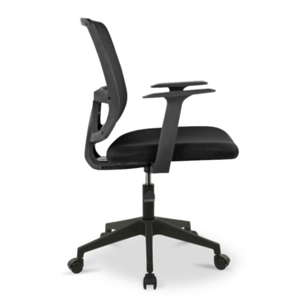 Καρέκλα εργασίας Paco  υφασμάτινη χρώμα μαύρο 63x60x98εκ.