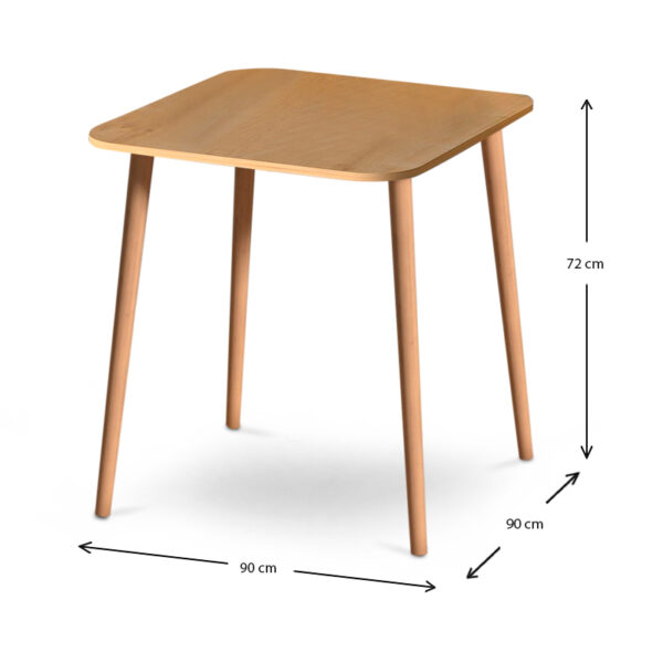 Τραπέζι Kare  από μελαμίνη χρώμα oak 90x90x72εκ.
