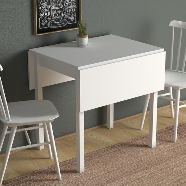 Τραπέζι Katlanir  επεκτεινόμενο μεταλλικό - μελαμίνης χρώμα λευκό 59x78x75 - 117x78x75εκ.