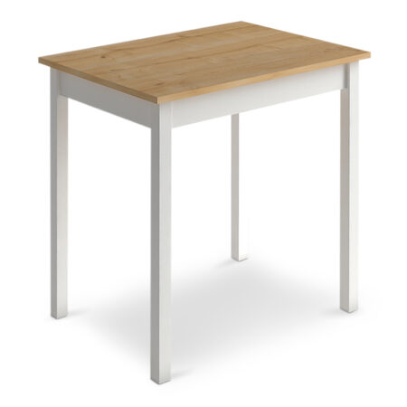 Τραπέζι Mini  μεταλλικό - μελαμίνης χρώμα oak - λευκό 78x59x75εκ.