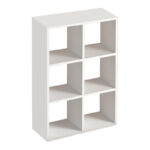 Βιβλιοθήκη Cube  από μελαμίνη χρώμα λευκό 73,5x34x109εκ.
