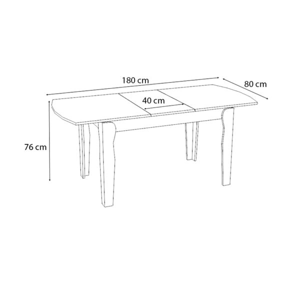 Τραπέζι Marlon  επεκτεινόμενο μελαμίνης χρώμα sonoma 140+40x80x76εκ.