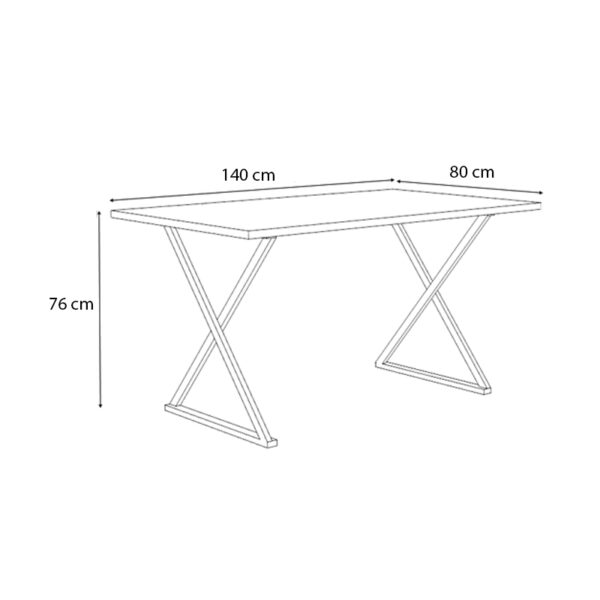 Τραπέζι Bette  μεταλλικό - μελαμίνης χρώμα sonoma - ανθρακί 140x80x76εκ.