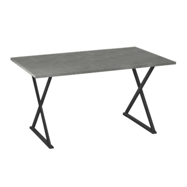 Τραπέζι Bette  μεταλλικό - μελαμίνης χρώμα γκρι σκυροδέματος 140x80x76εκ.