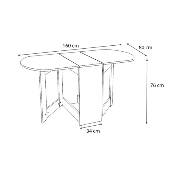 Τραπέζι μελαμίνης Winslet  επεκτεινόμενο χρώμα καρυδί 34(63+63)x80x76εκ.