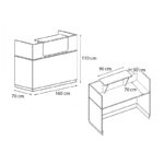 Γραφείο reception μελαμίνης Lemmon  χρώμα sonoma - ανθρακί 160x70x110εκ.