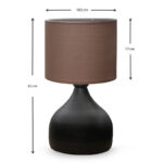Φωτιστικό επιτραπέζιο Neil  ύφασμα/μέταλλο χρώμα καφέ/μαύρο 18,5x17x32εκ.