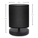 Φωτιστικό επιτραπέζιο Hassard  ύφασμα/Mdf χρώμα μαύρο 15x16x22εκ.