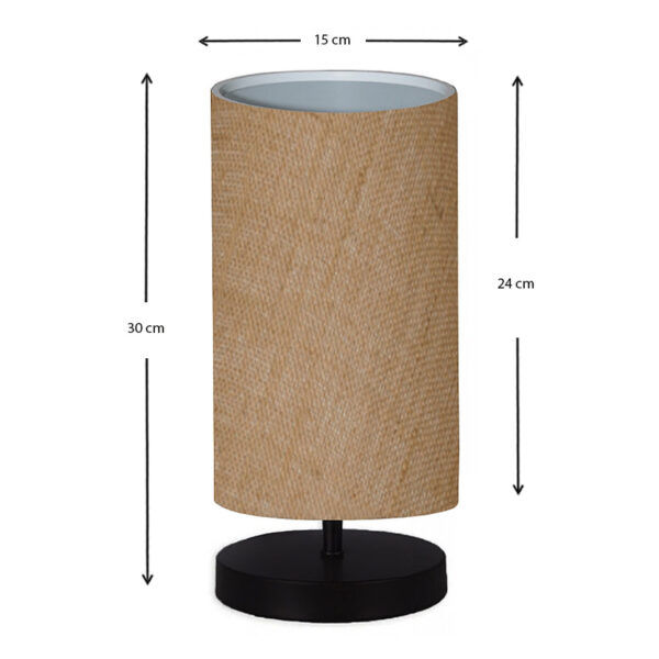Φωτιστικό επιτραπέζιο Huls  ύφασμα/ξύλο/μέταλλο χρώμα φυσικό/μαύρο 15x24x30εκ.