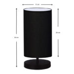 Φωτιστικό επιτραπέζιο Winkler  ύφασμα/ξύλο/μέταλλο χρώμα μαύρο 15x24x30εκ.