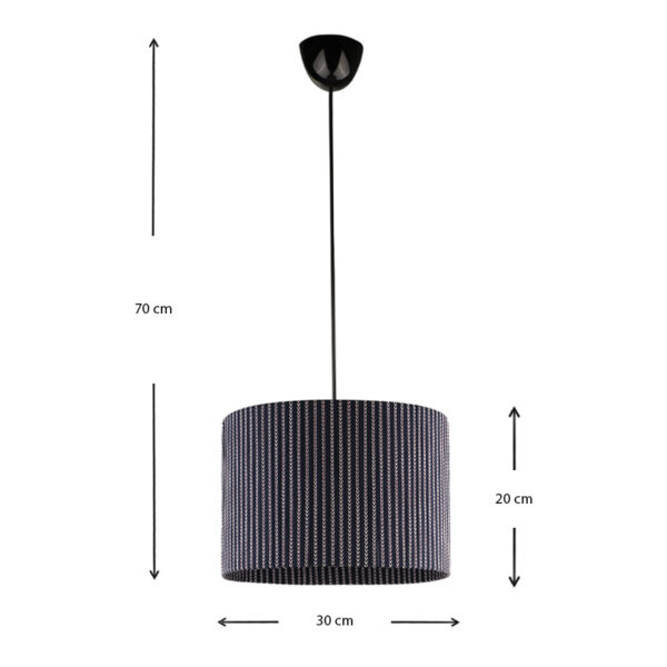 Φωτιστικό οροφής Sansa  E27 υφασμάτινο μονόφωτο χρώμα μαύρο 30x30x70εκ.