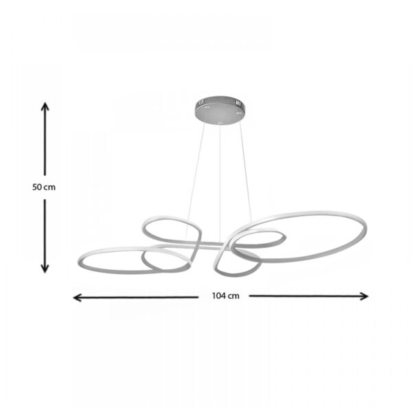 Φωτιστικό οροφής Led Gerrera  μεταλλικό χρώμα λευκό 104x53x50εκ.