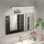 Απλίκα καθρέπτη μπάνιου LED Laura  μεταλλική χρώμα χρυσό ματ 60εκ.